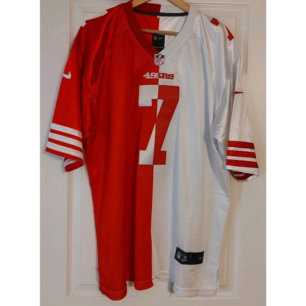 Nike NFL Football San Francisco 49ers 7 Colin Kaepernick Colorblock Jersey - 56